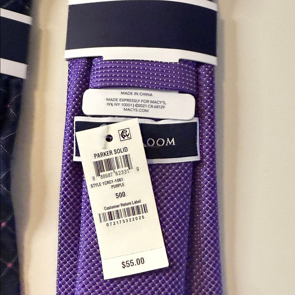 Club Room Men’s Tie Bundle NWT‎ 4 Pack Gray Pink Navy Purple Classic Gift - Picture 7 of 10